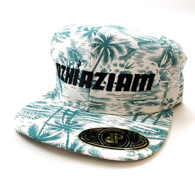 Azhiaziam “Green Palms” Linen Hat