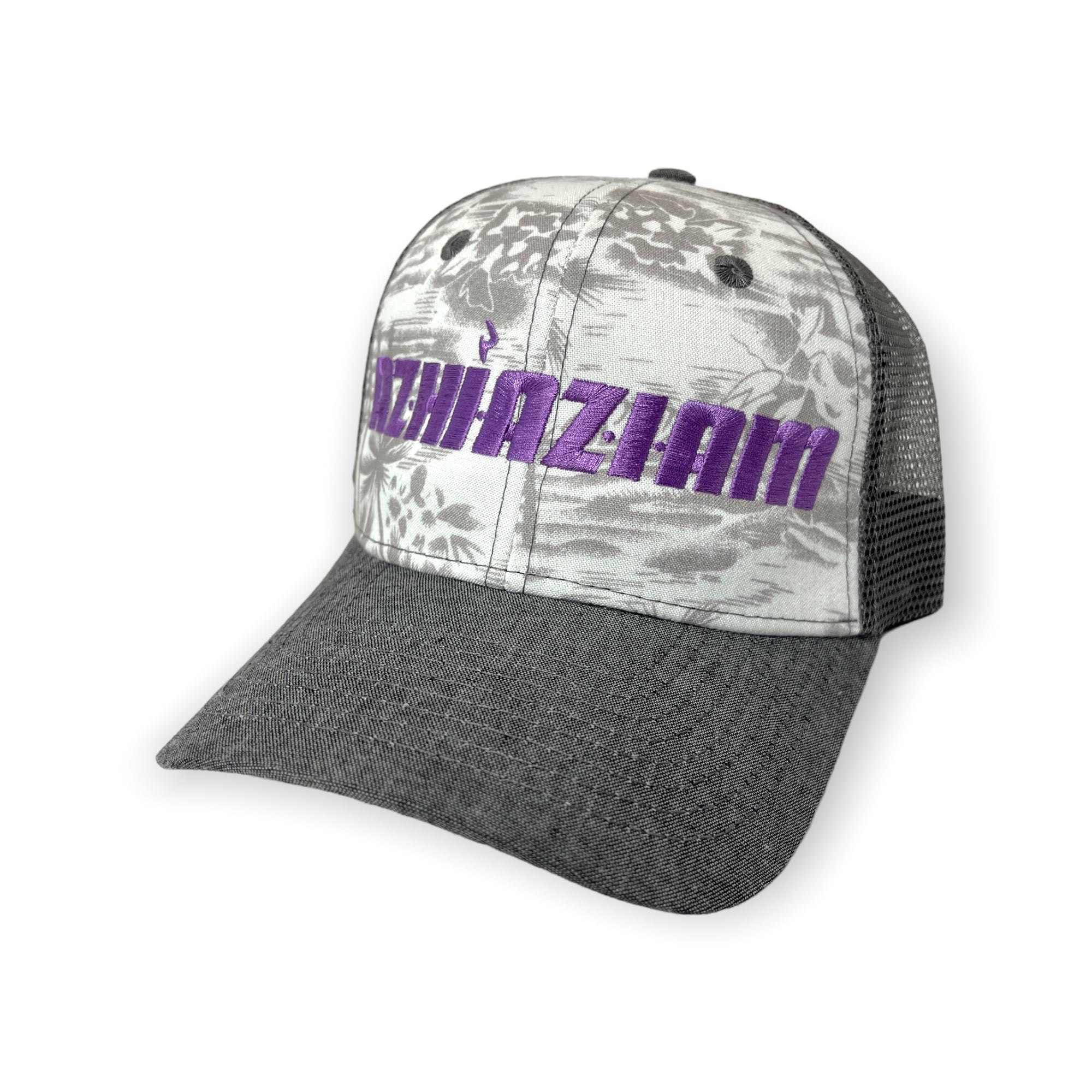 Azhiaziam Grey Paradise Curved Bill with Mesh Hat