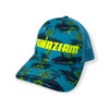 Azhiaziam "Blue Green Floral Mesh" Curved Bill Hat